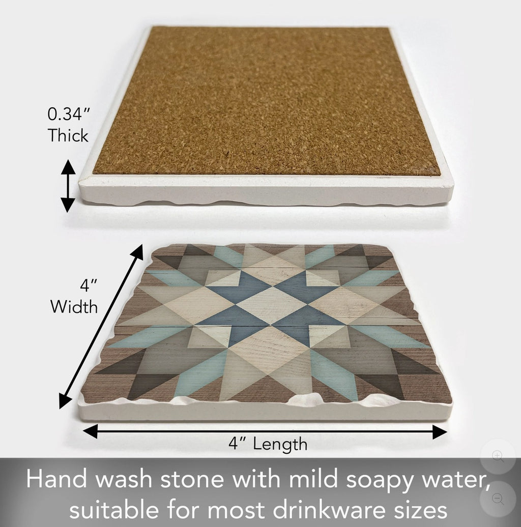 Starburst Single Absorbent Stone Tumbled Tile Coaster