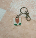 Tulip Time Quilt Block Keychain by Sydni Carlson Art