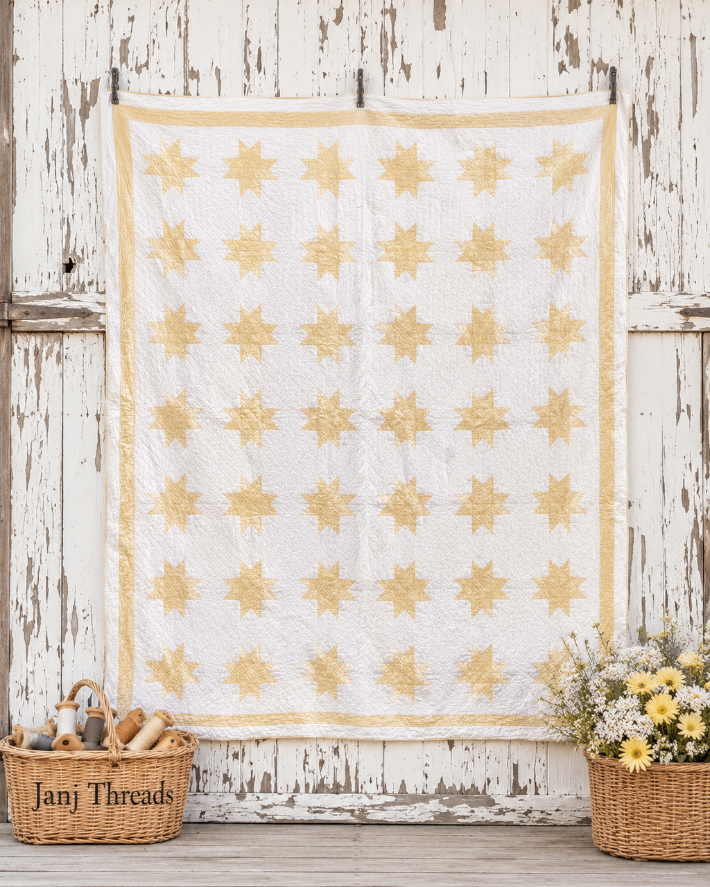 Vintage Sawtooth Square Quilt