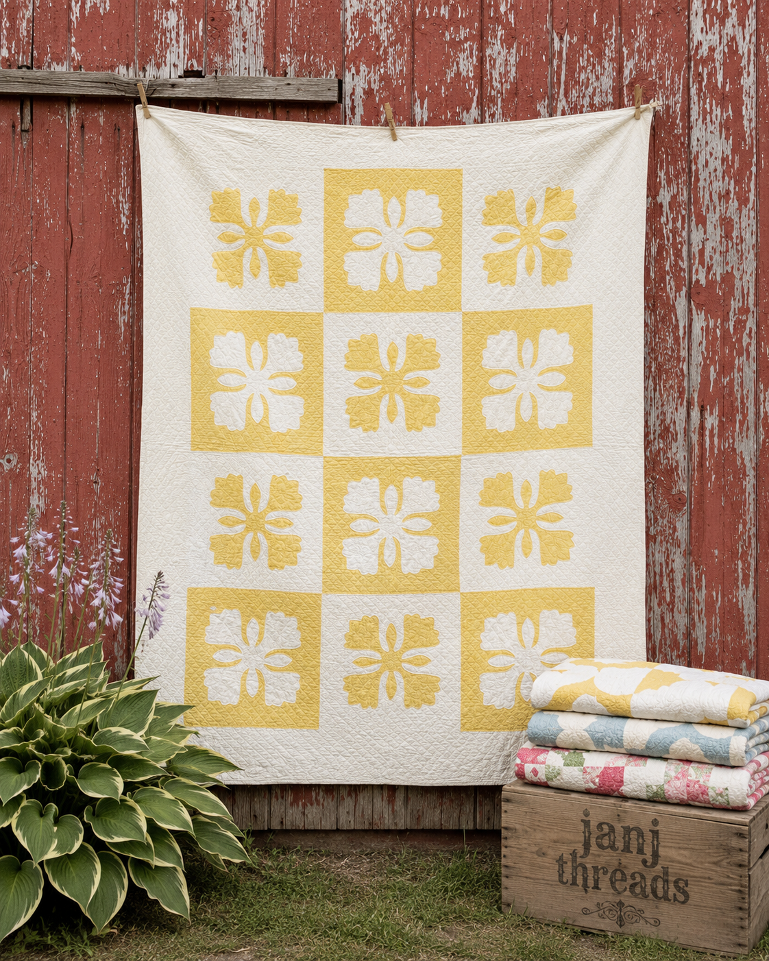 Vintage Quilt Hero's Crown Style Reverse Appliqué