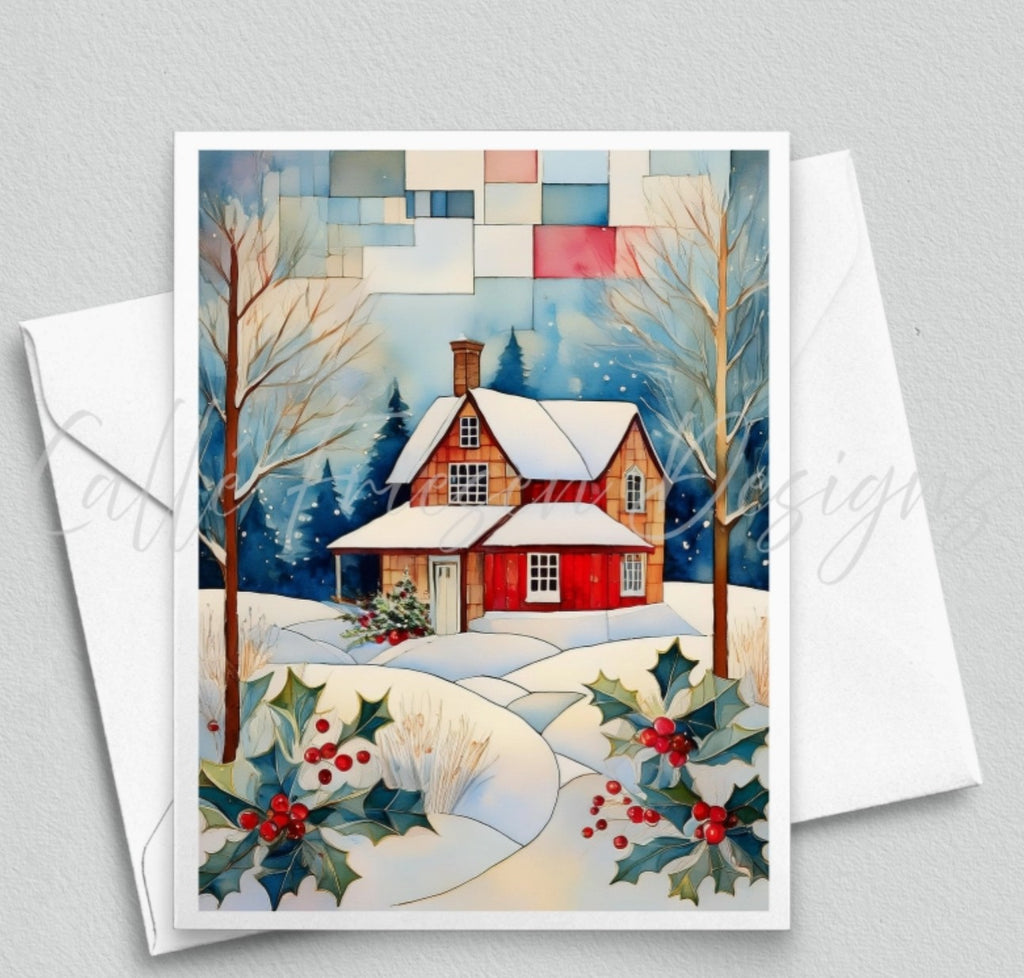 Quiltberry Farm Winter's Blanket Blank Greeting Card