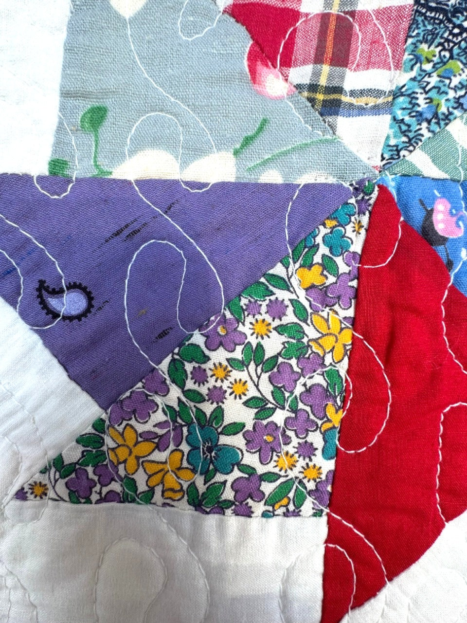 Vintage Kindred Pinwheel Quilt - Feed Sack