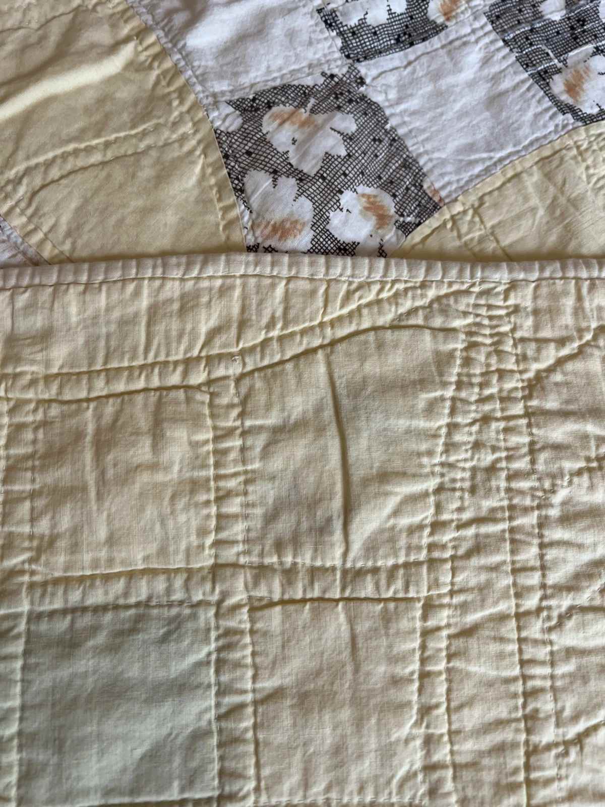 Vintage Quilt Glorified Nine Patch Yellow